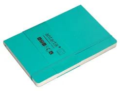Carnet fermeture elastique antartik notes couverture souple a5 ligne 100 feuilles 80gr fsc coloris turquoise