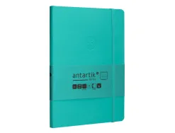 Carnet fermeture elastique antartik notes couverture souple a5 ligne 100 feuilles 80gr fsc coloris turquoise