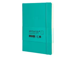 Carnet fermeture elastique antartik notes couverture souple a5 ligne 100 feuilles 80gr fsc coloris turquoise