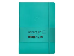 Carnet fermeture elastique antartik notes couverture souple a5 ligne 100 feuilles 80gr fsc coloris turquoise