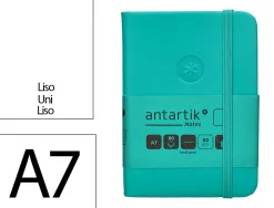 Carnet fermeture elastique antartik notes couverture rigide a7 papier uni ivoire 80 feuilles 80gr fsc turquoise