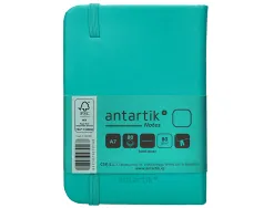 Carnet fermeture elastique antartik notes couverture rigide a7 papier uni ivoire 80 feuilles 80gr fsc turquoise