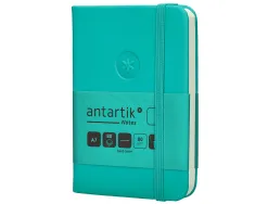 Carnet fermeture elastique antartik notes couverture rigide a7 papier uni ivoire 80 feuilles 80gr fsc turquoise