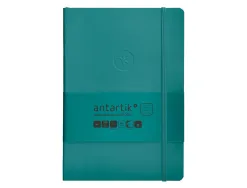 Carnet fermeture elastique antartik notes couverture souple a5 ligne 100 feuilles 80gr fsc coloris vert paon