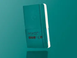 Carnet fermeture elastique antartik notes couverture souple a6 papier uni ivoire 100 feuilles 80gr fsc vert paon