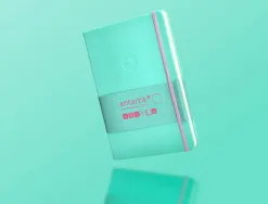 Carnet fermeture elastique rose antartik notes couverture rigide a5 papier uni ivoire 100 feuilles 80gr fsc turquoise