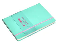 Carnet fermeture elastique rose antartik notes couverture rigide a5 papier uni ivoire 100 feuilles 80gr fsc turquoise