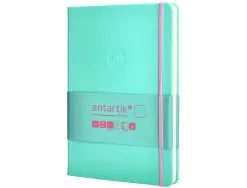 Carnet fermeture elastique rose antartik notes couverture rigide a5 papier uni ivoire 100 feuilles 80gr fsc turquoise