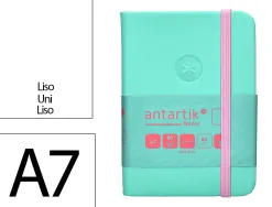 Carnet fermeture elastique rose antartik notes couverture rigide a7 papier uni ivoire 80 feuilles 80gr fsc turquoise
