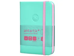 Carnet fermeture elastique rose antartik notes couverture rigide a7 papier uni ivoire 80 feuilles 80gr fsc turquoise