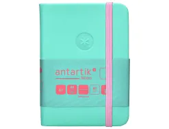 Carnet fermeture elastique rose antartik notes couverture rigide a7 papier uni ivoire 80 feuilles 80gr fsc turquoise