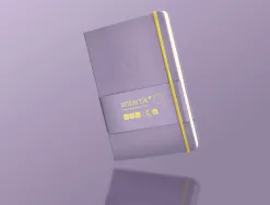 Carnet fermeture elastique jaune antartik notes couverture rigide a5 ligne 100 feuilles 80gr fsc coloris lilas