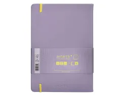 Carnet fermeture elastique jaune antartik notes couverture rigide a5 ligne 100 feuilles 80gr fsc coloris lilas