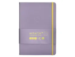 Carnet fermeture elastique jaune antartik notes couverture rigide a5 ligne 100 feuilles 80gr fsc coloris lilas