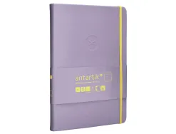 Carnet fermeture elastique jaune antartik notes couverture rigide a5 ligne 100 feuilles 80gr fsc coloris lilas