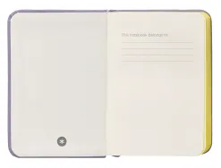 Carnet fermeture elastique jaune antartik notes couverture rigide a7 papier uni ivoire 80 feuilles 80gr fsc lilas
