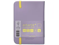 Carnet fermeture elastique jaune antartik notes couverture rigide a7 papier uni ivoire 80 feuilles 80gr fsc lilas