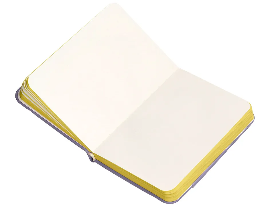 Carnet fermeture elastique jaune antartik notes couverture rigide a7 papier uni ivoire 80 feuilles 80gr fsc lilas
