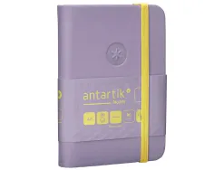 Carnet fermeture elastique jaune antartik notes couverture rigide a7 papier uni ivoire 80 feuilles 80gr fsc lilas