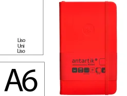Carnet fermeture elastique antartik notes couverture rigide a6 papier uni ivoire 100 feuilles 80gr fsc coloris rouge