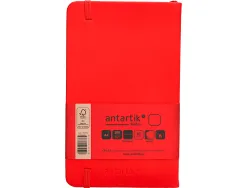 Carnet fermeture elastique antartik notes couverture rigide a6 papier uni ivoire 100 feuilles 80gr fsc coloris rouge