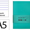 Carnet fermeture elastique antartik notes couverture rigide a5 ligne 100 feuilles 80gr fsc coloris turquoise