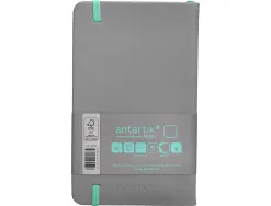 Carnet fermeture elastique turquoise antartik notes couverture rigide a6 papier uni ivoire 100 feuilles 80gr fsc gris