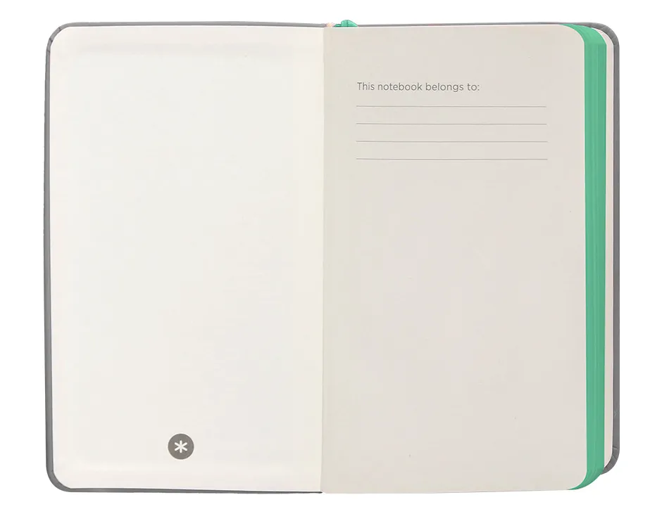 Carnet fermeture elastique turquoise antartik notes couverture rigide a6 papier uni ivoire 100 feuilles 80gr fsc gris