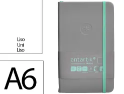 Carnet fermeture elastique turquoise antartik notes couverture rigide a6 papier uni ivoire 100 feuilles 80gr fsc gris