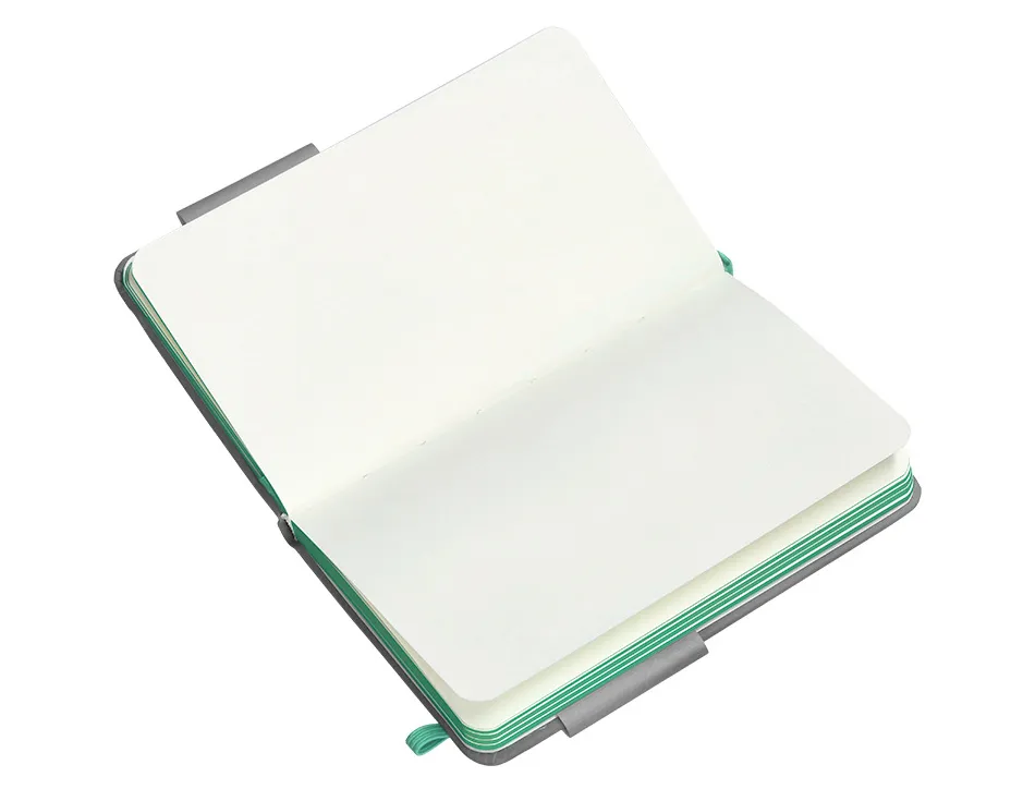 Carnet fermeture elastique turquoise antartik notes couverture rigide a6 papier uni ivoire 100 feuilles 80gr fsc gris