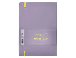 Carnet fermeture elastique jaune antartik notes couverture rigide a5 papier uni ivoire 100 feuilles 80gr fsc lilas