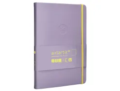 Carnet fermeture elastique jaune antartik notes couverture rigide a5 papier uni ivoire 100 feuilles 80gr fsc lilas