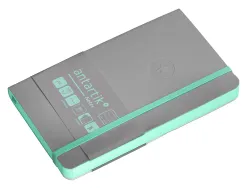 Carnet fermeture elastique vert menthe antartik notes couverture souple a6 ligne 100feuilles 80gr fsc coloris gris