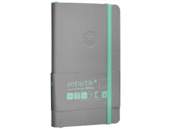 Carnet fermeture elastique vert menthe antartik notes couverture souple a6 ligne 100feuilles 80gr fsc coloris gris