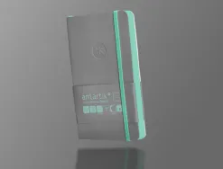 Carnet fermeture elastique vert menthe antartik notes couverture souple a6 ligne 100feuilles 80gr fsc coloris gris