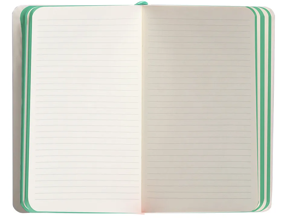 Carnet fermeture elastique vert menthe antartik notes couverture souple a6 ligne 100feuilles 80gr fsc coloris gris