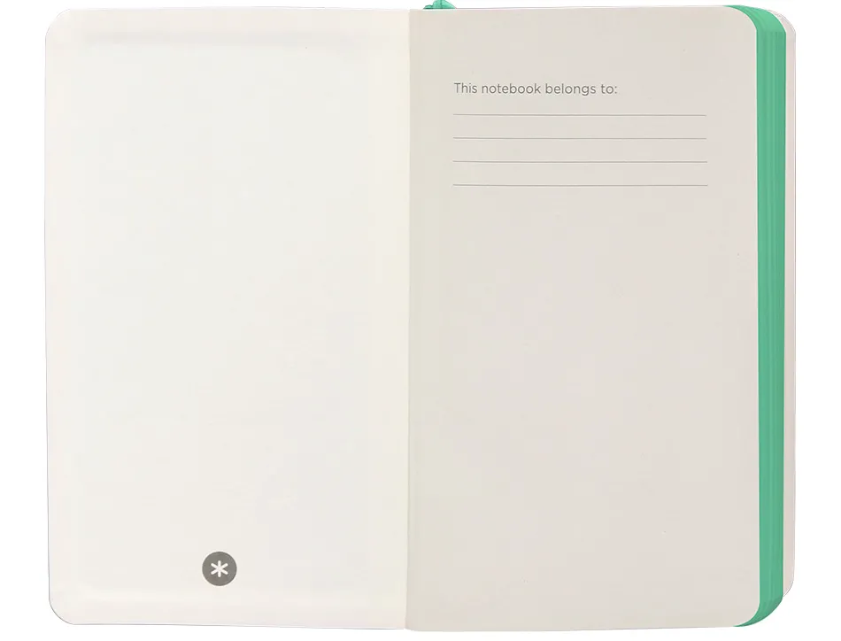 Carnet fermeture elastique vert menthe antartik notes couverture souple a6 ligne 100feuilles 80gr fsc coloris gris