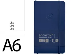 Carnet fermeture elastique antartik notes couverture souple a6 papier uni ivoire 100 feuilles 80gr fsc bleu marine