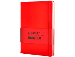 Carnet fermeture elastique antartik notes couverture rigide a5 papier uni ivoire 100 feuilles 80gr fsc coloris rouge