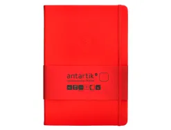 Carnet fermeture elastique antartik notes couverture rigide a5 papier uni ivoire 100 feuilles 80gr fsc coloris rouge