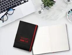 Carnet fermeture elastique rouge antartik notes couverture rigide a5 papier uni ivoire 100 feuilles 80gr fsc noir