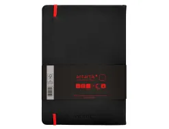 Carnet fermeture elastique rouge antartik notes couverture rigide a5 papier uni ivoire 100 feuilles 80gr fsc noir