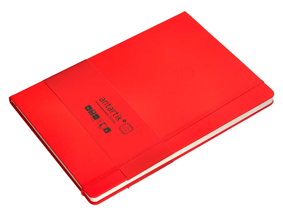 Carnet fermeture elastique antartik notes couverture rigide a4 ligne 100 feuilles 80gr fsc coloris rouge
