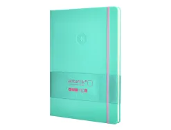 Carnet fermeture elastique rose antartik notes couverture rigide a4 papier uni ivoire 100 feuilles 80gr fsc turquoise