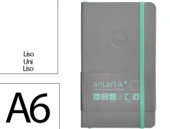 Carnet fermeture elastique vert menthe antartik notes couverture souple a6 papier uni ivoire 100 feuilles 80gr fsc gris