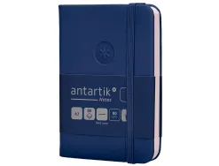 Carnet fermeture elastique antartik notes couverture rigide a7 papier uni ivoire 80feuilles 80gr fsc bleu marine