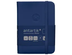 Carnet fermeture elastique antartik notes couverture rigide a7 papier uni ivoire 80feuilles 80gr fsc bleu marine