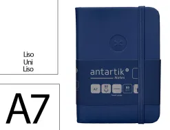 Carnet fermeture elastique antartik notes couverture rigide a7 papier uni ivoire 80feuilles 80gr fsc bleu marine