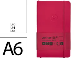 Carnet fermeture elastique antartik notes couverture souple a6 papier uni ivoire 100 feuilles 80gr fsc framboise