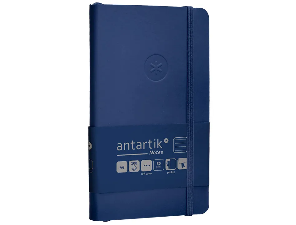 Carnet fermeture elastique antartik notes couverture souple a6 ligne 100 feuilles 80gr fsc coloris bleu marine